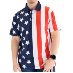 Image of American Flag Golf Shirt