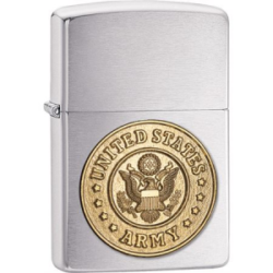 Zippo 10580 Army Emblem Zippo Lighter with Brushed Chrome Finish