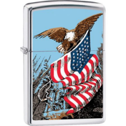 Zippo 15327 Eagle with Flag Lighter