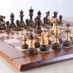 Heirloom Burnt Finish Grandmaster Chess Set