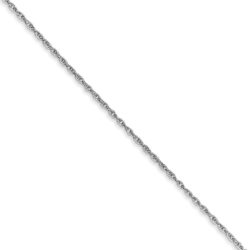 0.8mm, 14k White Gold, Baby Rope Chain Necklace, 16 Inch