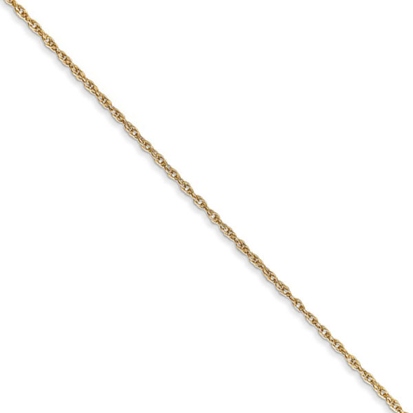 0.8mm, 14k Yellow Gold, Baby Rope Chain Necklace, 16 Inch