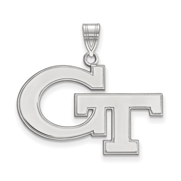 10k White Gold Georgia Technology Large 'GT' Pendant