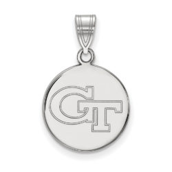 10k White Gold Georgia Technology Medium Disc Pendant