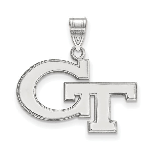 10k White Gold Georgia Technology Medium 'GT' Pendant