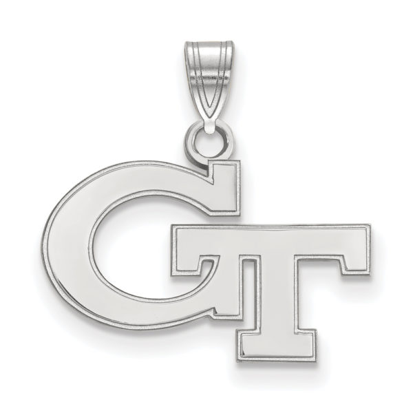 10k White Gold Georgia Technology Small 'GT' Pendant