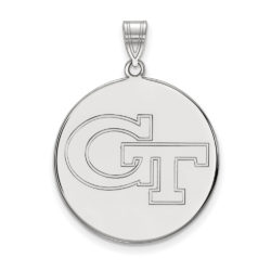 10k White Gold Georgia Technology XL Disc Pendant