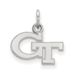 10k White Gold Georgia Technology XS (Tiny) 'GT' Charm or Pendant