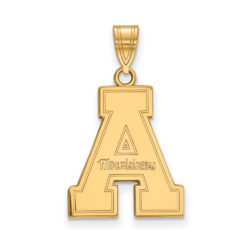 10k Yellow Gold Appalachian State Large 'A' Pendant