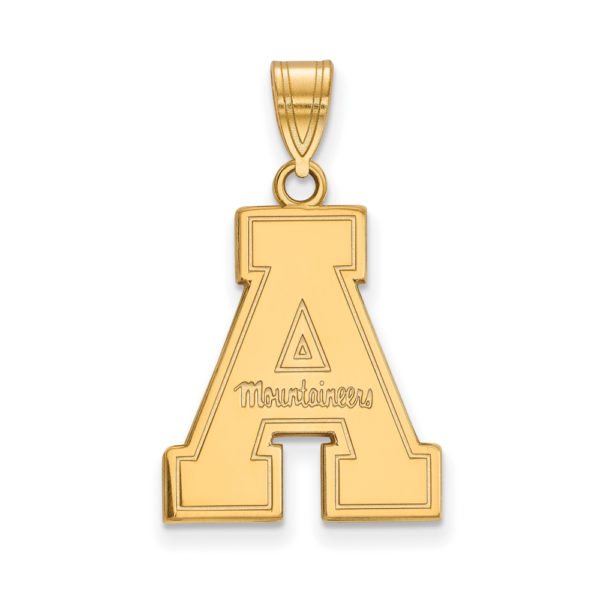 10k Yellow Gold Appalachian State Large 'A' Pendant