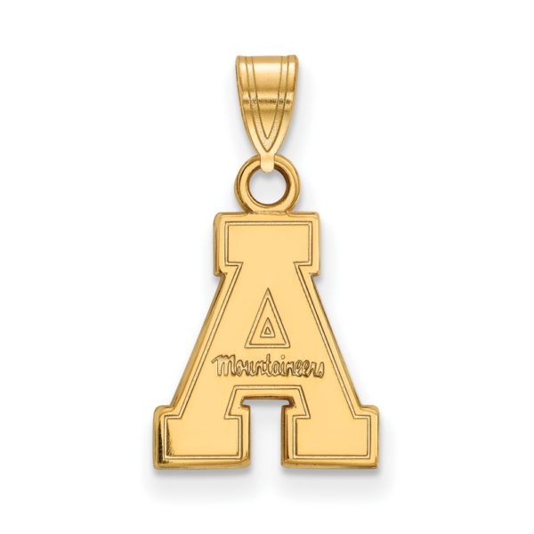 10k Yellow Gold Appalachian State Small 'A' Pendant