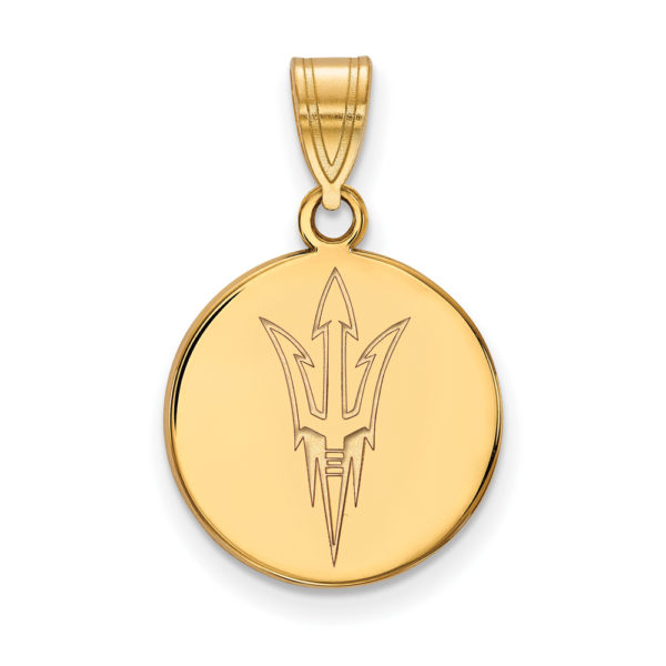 10k Yellow Gold Arizona State Medium Disc Logo Pendant