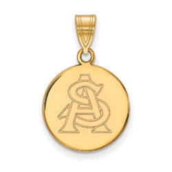 10k Yellow Gold Arizona State Medium Disc Pendant