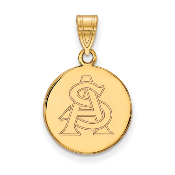 10k Yellow Gold Arizona State Medium Disc Pendant