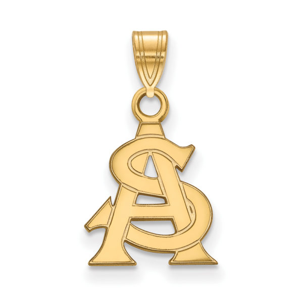 10k Yellow Gold Arizona State Small 'AS' Pendant