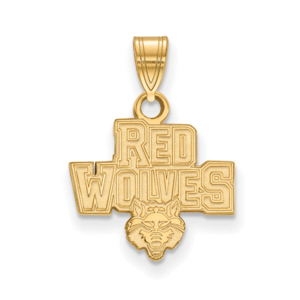 10k Yellow Gold Arkansas State Small Pendant