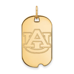 10k Yellow Gold Auburn U Dog Tag Pendant