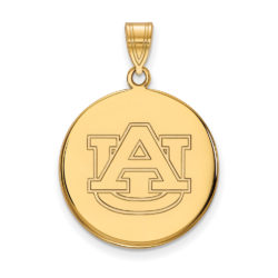 10k Yellow Gold Auburn U Large Disc Pendant