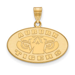 10k Yellow Gold Auburn U Medium Oval Logo Pendant