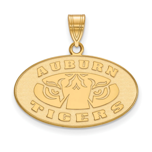 10k Yellow Gold Auburn U Medium Oval Logo Pendant