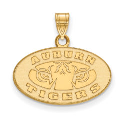 10k Yellow Gold Auburn U Small Oval Logo Pendant