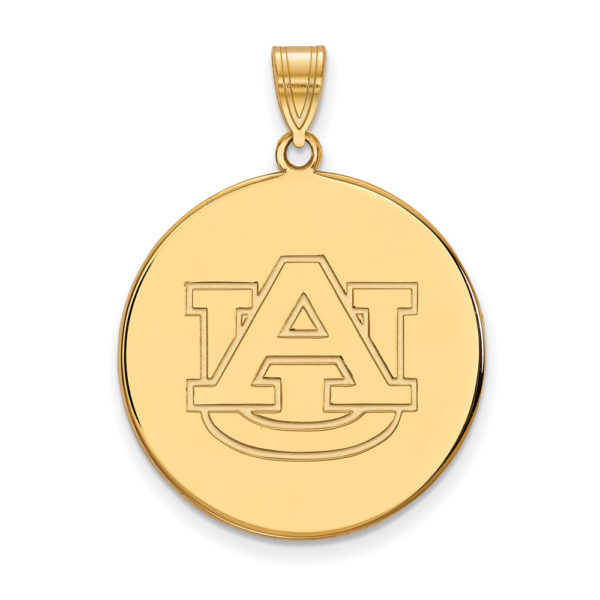 10k Yellow Gold Auburn U XL Disc Pendant