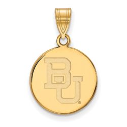 10k Yellow Gold Baylor U Medium 'BU' Disc Pendant