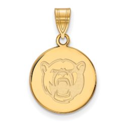 10k Yellow Gold Baylor U Medium Bears Disc Pendant