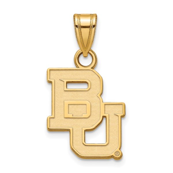 10k Yellow Gold Baylor U Small 'BU' Pendant