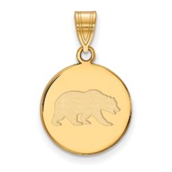 10k Yellow Gold California Berkeley Medium Mascot Disc Pendant