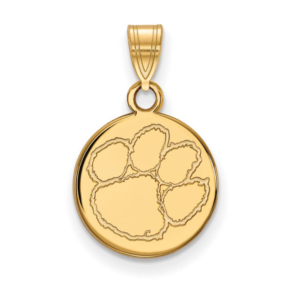 10k Yellow Gold Clemson U Small Disc Pendant