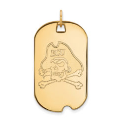 10k Yellow Gold East Carolina U Large Dog Tag Pendant