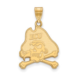 10k Yellow Gold East Carolina U Large Mascot Pendant