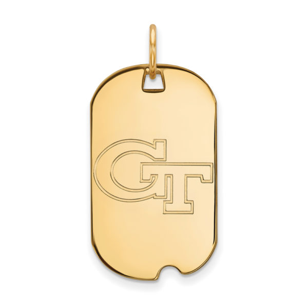 10k Yellow Gold Georgia Technology Dog Tag Pendant