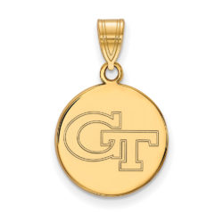 10k Yellow Gold Georgia Technology Medium Disc Pendant