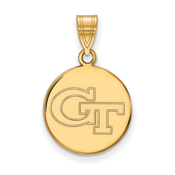 10k Yellow Gold Georgia Technology Medium Disc Pendant