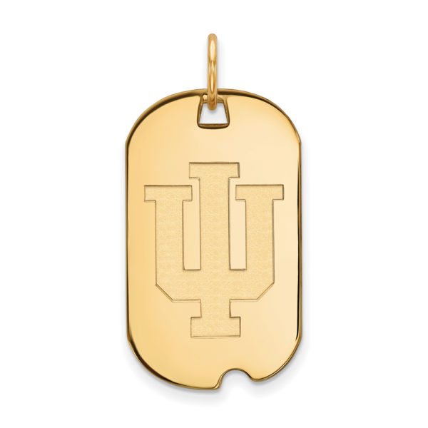 10k Yellow Gold Indiana U Dog Tag Pendant