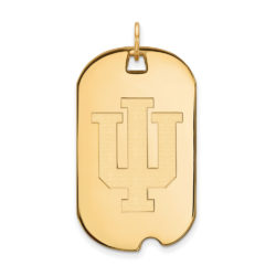 10k Yellow Gold Indiana U Large Dog Tag Pendant