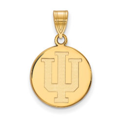 10k Yellow Gold Indiana U Medium Disc Pendant