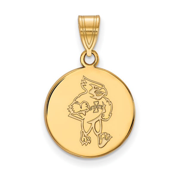 10k Yellow Gold Iowa State Medium Mascot Disc Pendant