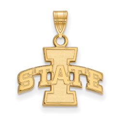 10k Yellow Gold Iowa State Small 'I STATE' Pendant