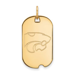 10k Yellow Gold Kansas State Dog Tag Pendant