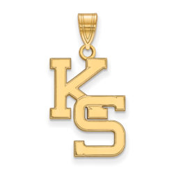 10k Yellow Gold Kansas State Large 'KS' Pendant