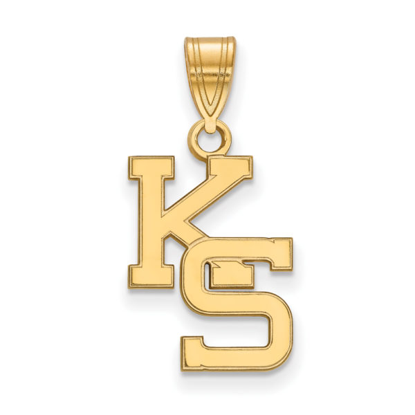 10k Yellow Gold Kansas State Medium 'KS' Pendant