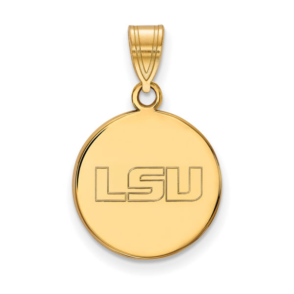 10k Yellow Gold Louisiana State Medium Disc Pendant