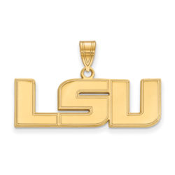 10k Yellow Gold Louisiana State Medium 'LSU' Pendant