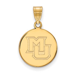 10k Yellow Gold Marquette U Medium Disc Pendant