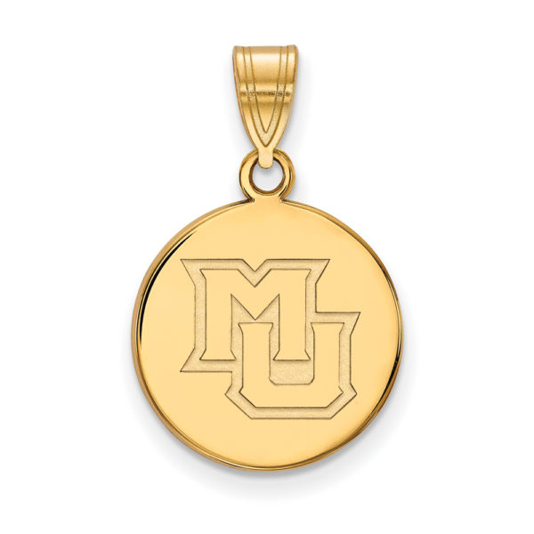 10k Yellow Gold Marquette U Medium Disc Pendant