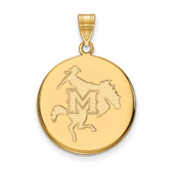 10k Yellow Gold McNeese State Large Disc Pendant