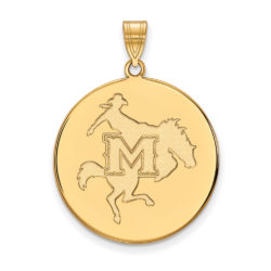 10k Yellow Gold McNeese State XL Disc Pendant